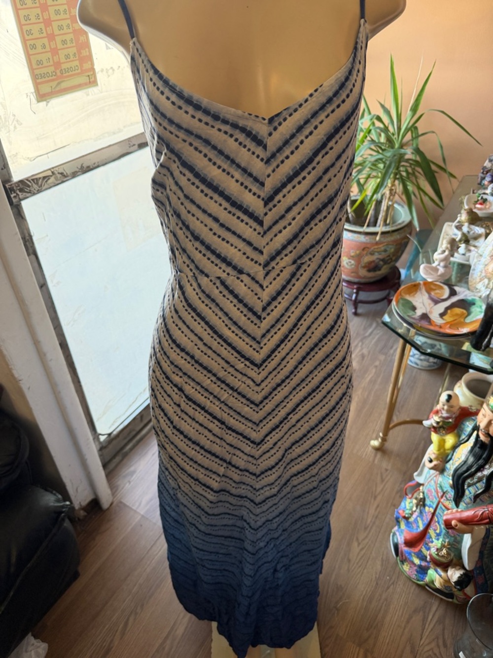 Cato Blue Ombre Chevron Maxi Slip Dress